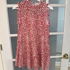 Women’s Pants Store Dress Sz Small Peplum Red Tiered Short Sleeve Lined